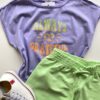 fernandaramoskids com br Conjunto Infantil Feminino Blusa com Elástico Lilás Short Verde 1