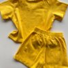 fernandaramoskids com br Conjunto Infantil Feminino Blusa Cropped Arco Iris e Short Saia Amarelo 3