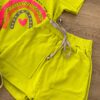 fernandaramoskids com br Conjunto Infantil Feminino Blusa Cropped Arco Iris e Short Saia Verde Lima 2