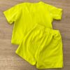 fernandaramoskids com br Conjunto Infantil Feminino Blusa Cropped Arco Iris e Short Saia Verde Lima 3