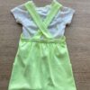 fernandaramoskids com br Conjunto Infantil Feminino Blusa Cropped Branca e Salopete Verde Flúor 2
