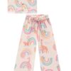 Conjunto Infantil Feminino Blusa Cropped Calça Pantacourt Estampado Fernanda Ramos Kids