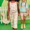 fernandaramoskids com br Conjunto Infantil Feminino Blusa Cropped Calça Pantacourt Estampado 2