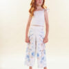 Conjunto Infantil Feminino Blusa Cropped Calça Pantacourt Flor Fernanda ramos kids