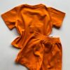 fernandaramoskids com br Conjunto Infantil Feminino Blusa Cropped Chinelo e Short Saia Laranja 3