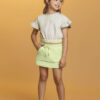 Conjunto Infantil Feminino Blusa Cropped Cinza Short Saia Verde Fernanda ramos kids