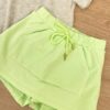 fernandaramoskids com br Conjunto Infantil Feminino Blusa Cropped Cinza Short Saia Verde 3