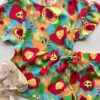fernandaramoskids com br Conjunto Infantil Feminino Blusa Cropped e Short Estampa Floral 2