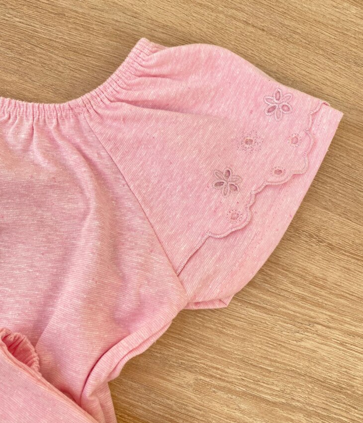 fernandaramoskids com br Conjunto Infantil Feminino Blusa Cropped e Short Saia Rosa 3