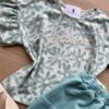 fernandaramoskids com br Conjunto Infantil Feminino Blusa Cropped Estampa Floral Short Saia Verde 3