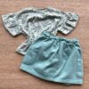 fernandaramoskids com br Conjunto Infantil Feminino Blusa Cropped Estampa Floral Short Saia Verde 4