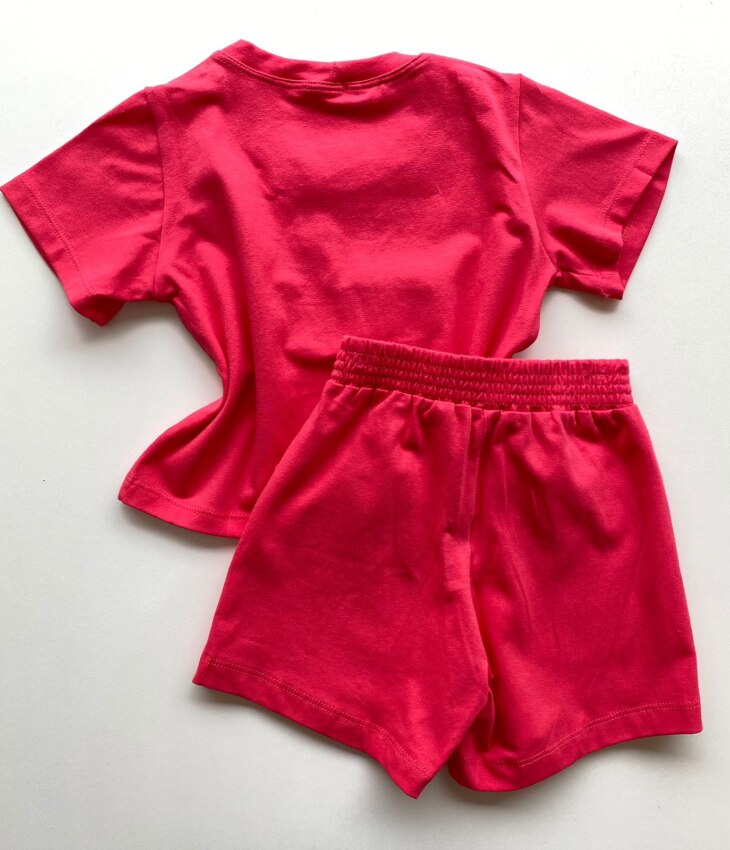 fernandaramoskids com br Conjunto Infantil Feminino Blusa Cropped Rosa e Short Saia Rosa 3