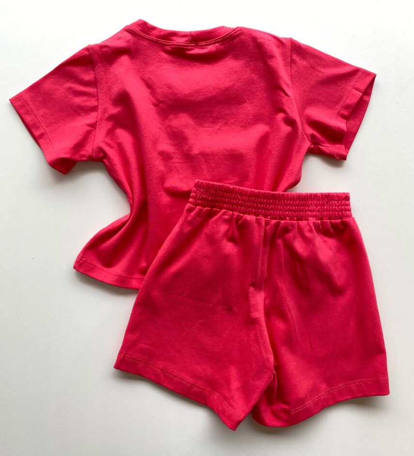 fernandaramoskids com br Conjunto Infantil Feminino Blusa Cropped Rosa e Short Saia Rosa 3