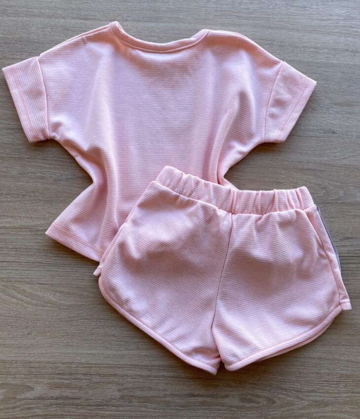 fernandaramoskids com br Conjunto Infantil Feminino Blusa Cropped Short You Can 3