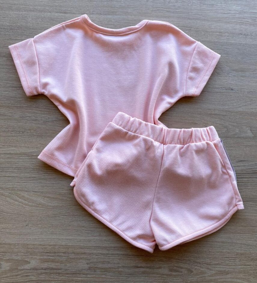 fernandaramoskids com br Conjunto Infantil Feminino Blusa Cropped Short You Can 3