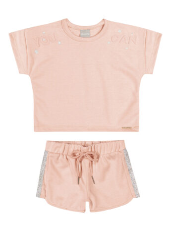 fernandaramoskids com br Conjunto Infantil Feminino Blusa Cropped Short You Can