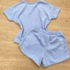 fernandaramoskids com br Conjunto Infantil Feminino Blusa Cropped Short You Can Azul 4