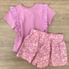fernandaramoskids com br Conjunto Infantil Feminino Blusa e Short Estampa Floral Rosa 3