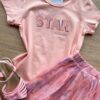 fernandaramoskids com br Conjunto Infantil Feminino Blusa e Short Saia com Tule Salmão 1