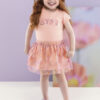 Conjunto Infantil Feminino Blusa e Short Saia com Tule Salmão Fernanda ramos kids