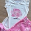 fernandaramoskids com br Conjunto Infantil Feminino Blusa Estampa de Peixe e Short Rosa 1