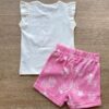 fernandaramoskids com br Conjunto Infantil Feminino Blusa Estampa de Peixe e Short Rosa 4