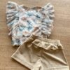 fernandaramoskids com br Conjunto Infantil Feminino Blusa Floral Short Bege 4