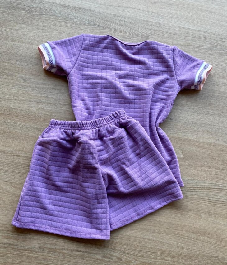 fernandaramoskids com br Conjunto Infantil Feminino Blusa Manga Curta Coelho e Short Lilás 3