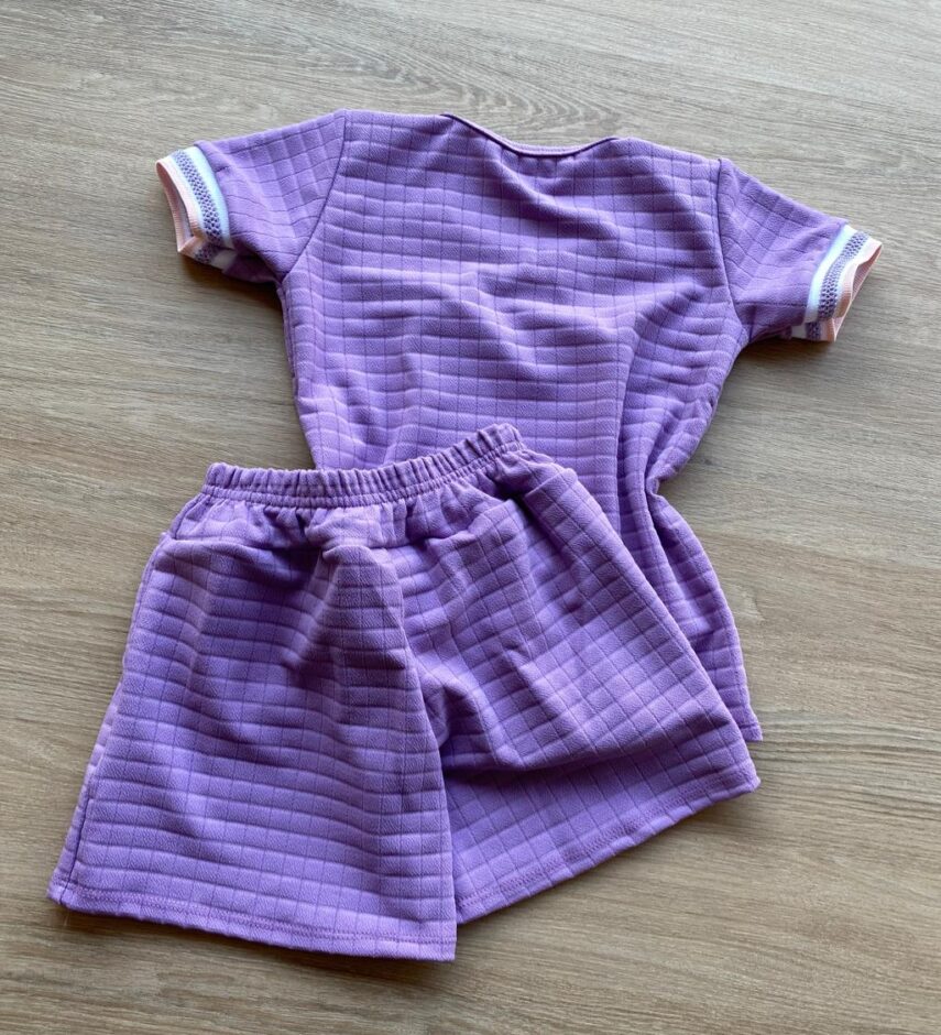 fernandaramoskids com br Conjunto Infantil Feminino Blusa Manga Curta Coelho e Short Lilás 3