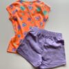 fernandaramoskids com br Conjunto Infantil Feminino Blusa Manga Curta Estampada e Short Lilás 1