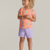 Conjunto Infantil Feminino Blusa Manga Curta Estampada e Short Lilás Fernanda ramos kids