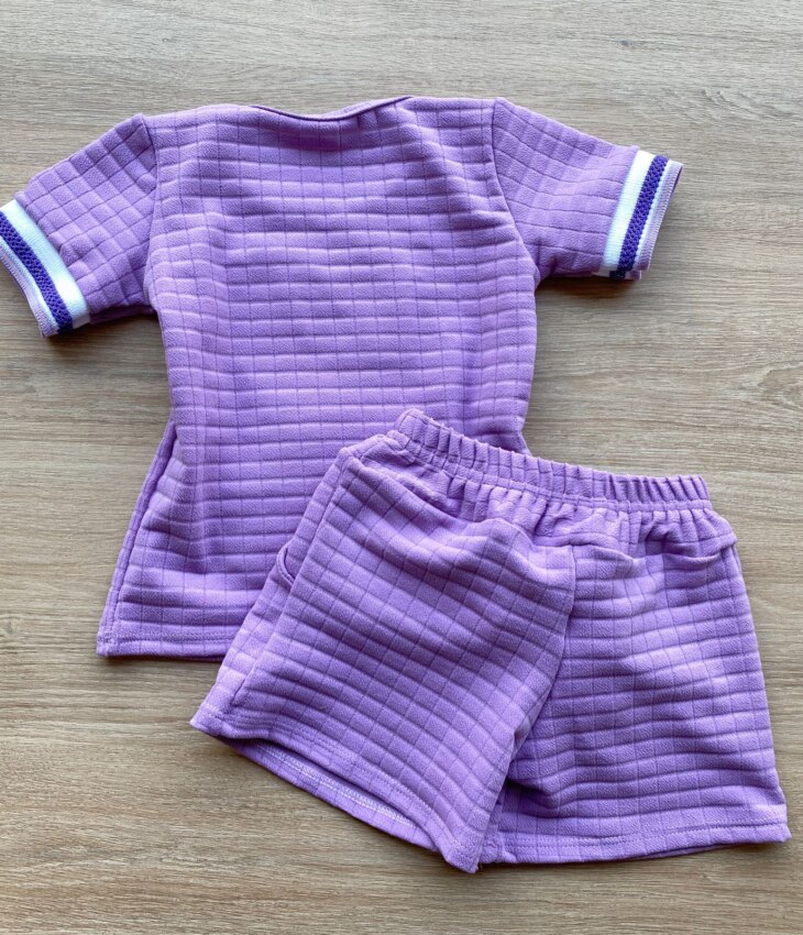 fernandaramoskids com br Conjunto Infantil Feminino Blusa Manga Curta Short Lilás 4