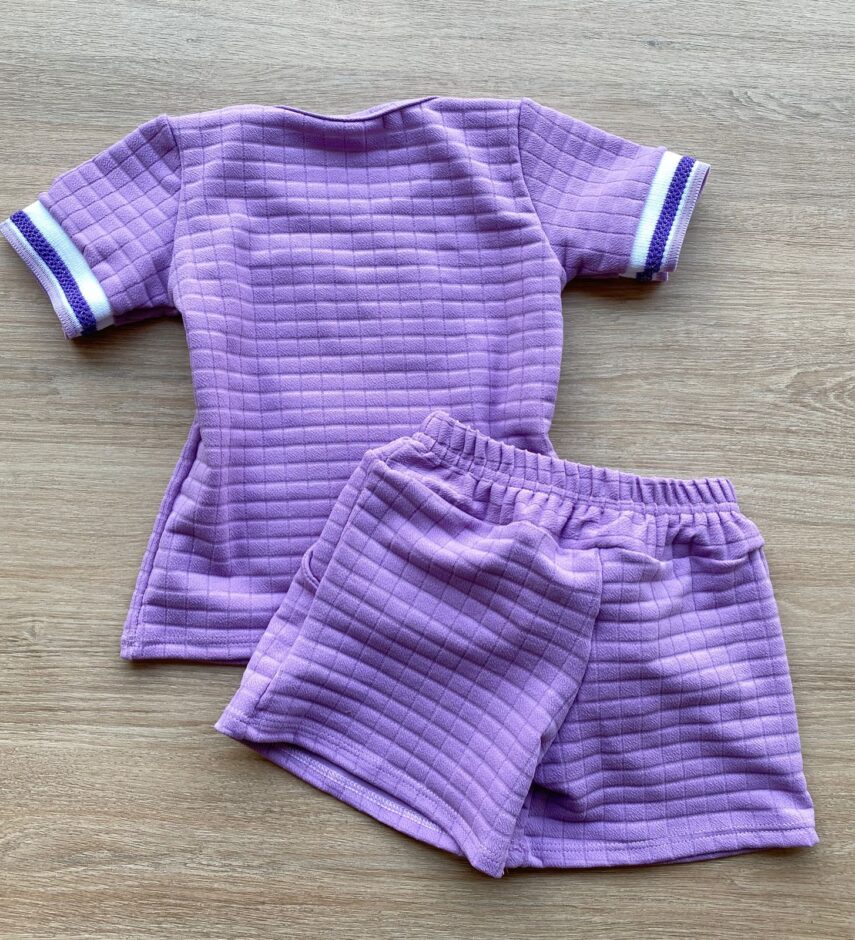 fernandaramoskids com br Conjunto Infantil Feminino Blusa Manga Curta Short Lilás 4