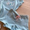 fernandaramoskids com br Conjunto Infantil Feminino Blusa Manga Curta Sun Shine e Short Verde 2