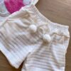 fernandaramoskids com br Conjunto Infantil Feminino Blusa Manga Curta Urso e Short Branco 2