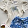 fernandaramoskids com br Conjunto Infantil Feminino Blusa Off White e Short Estampado Estrelas 2