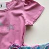 fernandaramoskids com br Conjunto Infantil Feminino Blusa Rosa e Short Estampado Estrelas 2