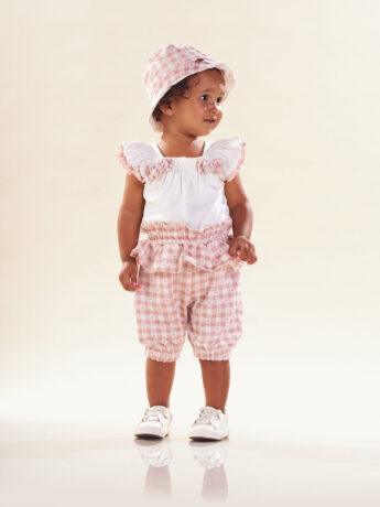 Conjunto Infantil Feminino Body Laço Short Coração Fernanda ramos kids