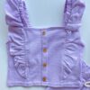 fernandaramoskids com br Conjunto Infantil Feminino Cropped com Babado e Short Lilás 1