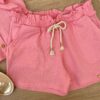 fernandaramoskids com br Conjunto Infantil Feminino Cropped com Babado e Short Rosa 2