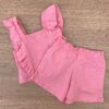 fernandaramoskids com br Conjunto Infantil Feminino Cropped com Babado e Short Rosa 3