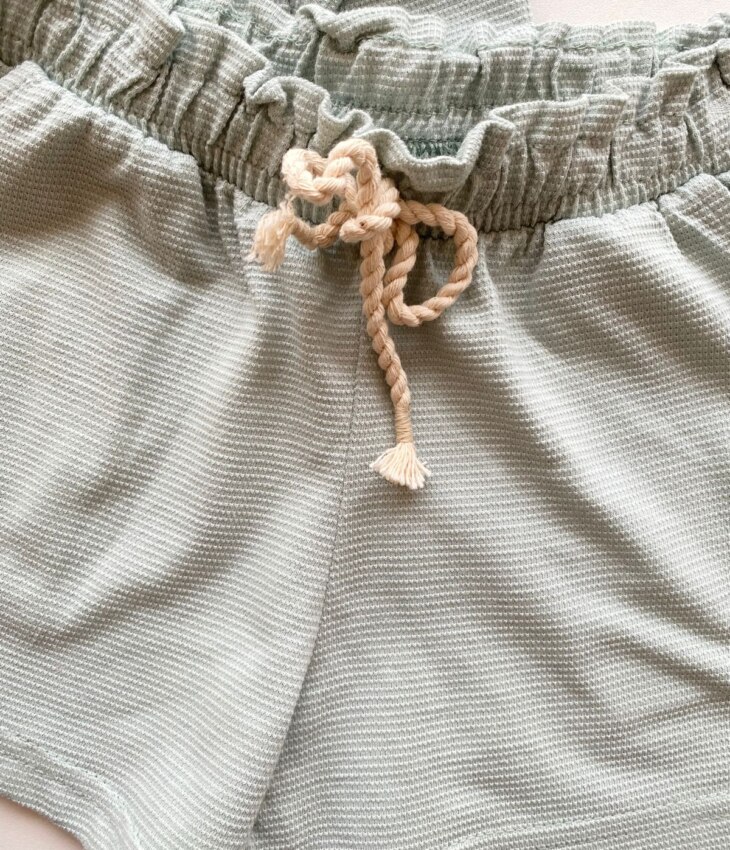 fernandaramoskids com br Conjunto Infantil Feminino Cropped com Babado e Short Verde Água 2