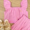 fernandaramoskids com br Conjunto Infantil Feminino Cropped com Detalhe e Short Rosa 1