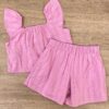 fernandaramoskids com br Conjunto Infantil Feminino Cropped com Detalhe e Short Rosa 3