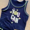 fernandaramoskids com br Conjunto Infantil Feminino Cropped You Can e Short Azul Marinho 1