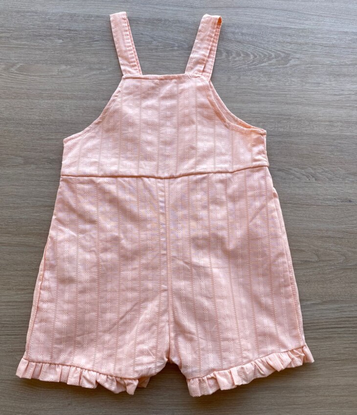 fernandaramoskids com br Conjunto Infantil Feminino Jardineira e Blusa Manga Curta Salmão 2