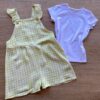 fernandaramoskids com br Conjunto Infantil Feminino Jardineira Xadrez e Blusa Manga Curta Branca 2