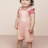 Conjunto Infantil Feminino Jardineira Xadrez e Blusa Manga Curta Rosa Fernanda ramos kids