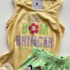 fernandaramoskids com br Conjunto Infantil Feminino Regata Amarela e Short Estampado Verde 1