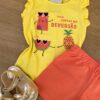 fernandaramoskids com br Conjunto Infantil Feminino Regata Amarela e Short Salmão 2